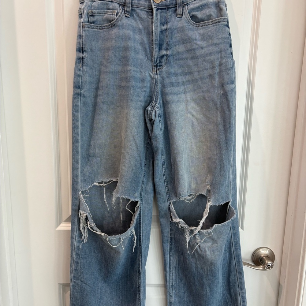 SO Light Blue Distressed Boyfriend Jeans